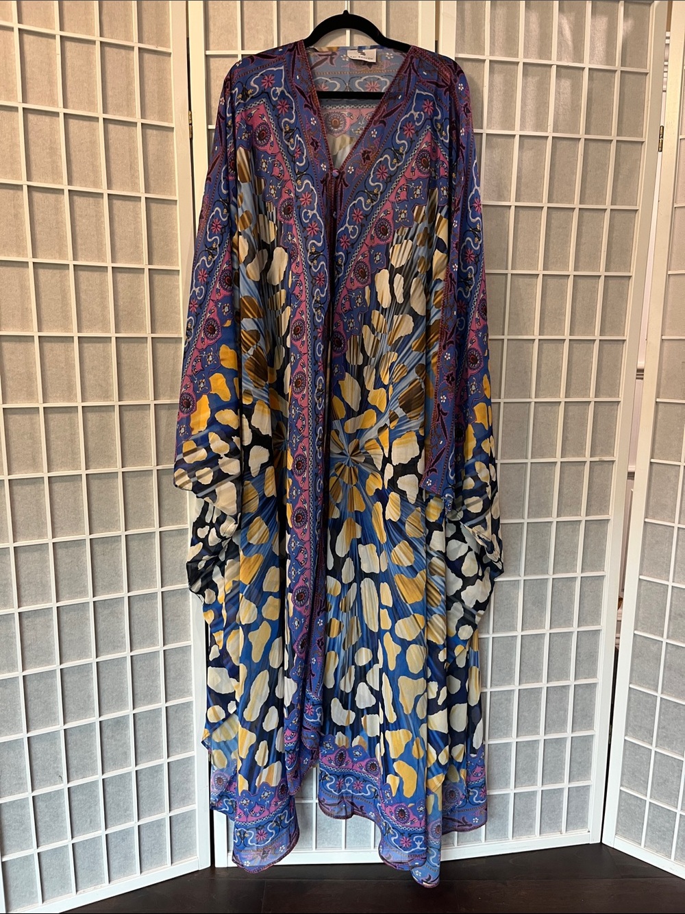 Caftan, Blue & Yellow & more Beautiful Colors Printed Maxi Dress